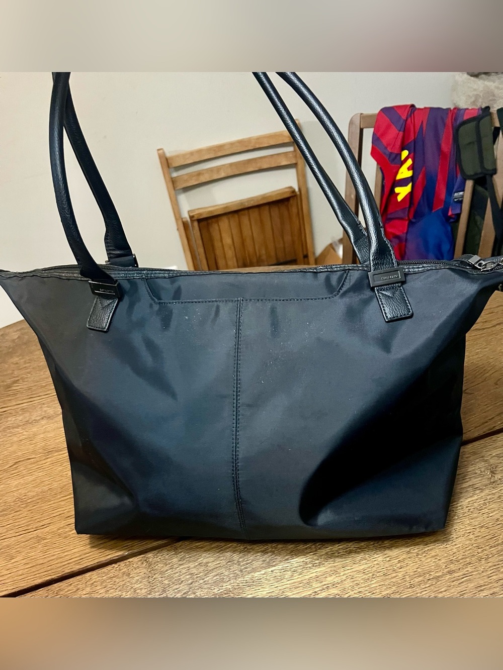 Samsonite Black Nylon Tote Bag Travel Carry-On Laptop Shoulder Bag Zip Top